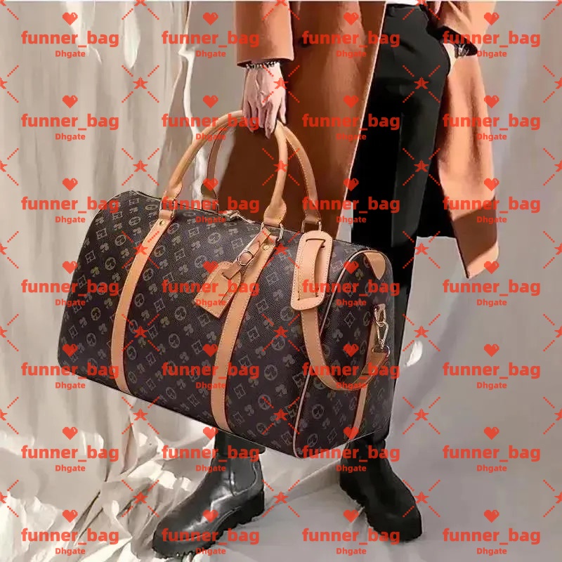 Top Quality Designer bag 55CM Leather designers men women Duffel Bags Suitcases luggage Sport Outdoor Packs shoulder Travel bags messenger bag Totes bags handbags
