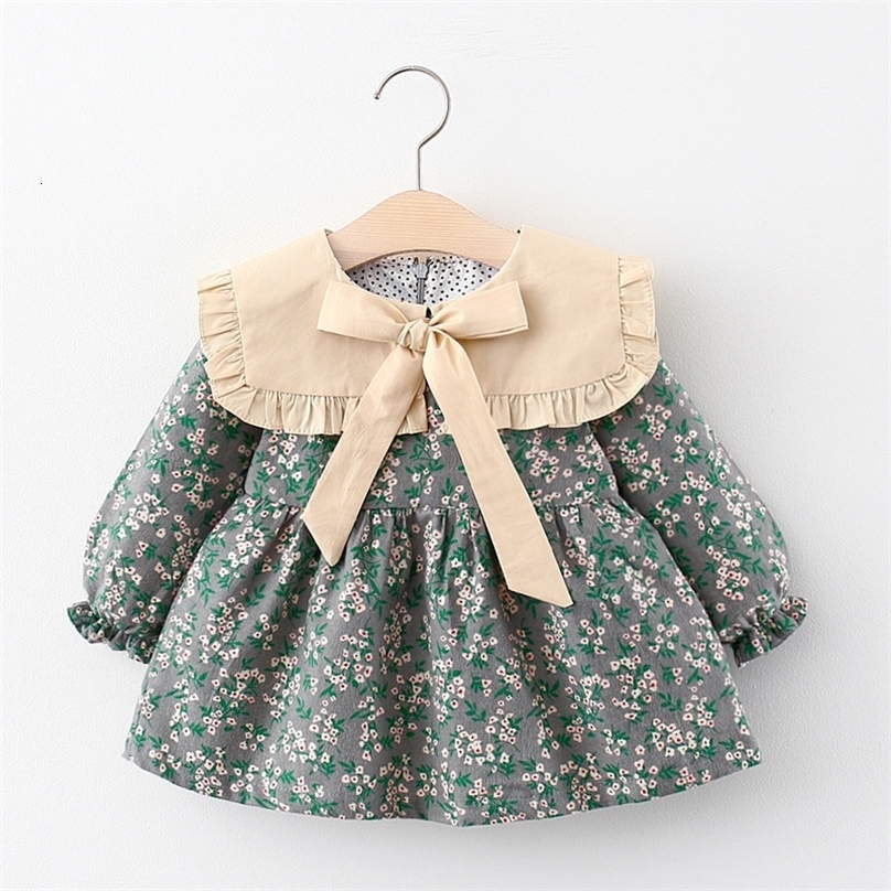 Christening dresses born baby girls spring clothes long sleeve floral for 1 year birthday clothing outfit wear 230209