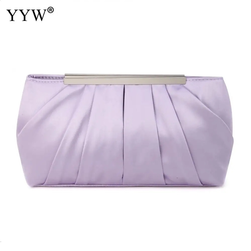 Womens Banquet Handbag Elegant Purple Chain Folded Evening Bag Wedding Wallet Party Clutch Shoulder Cross Body Handbag 240923bj