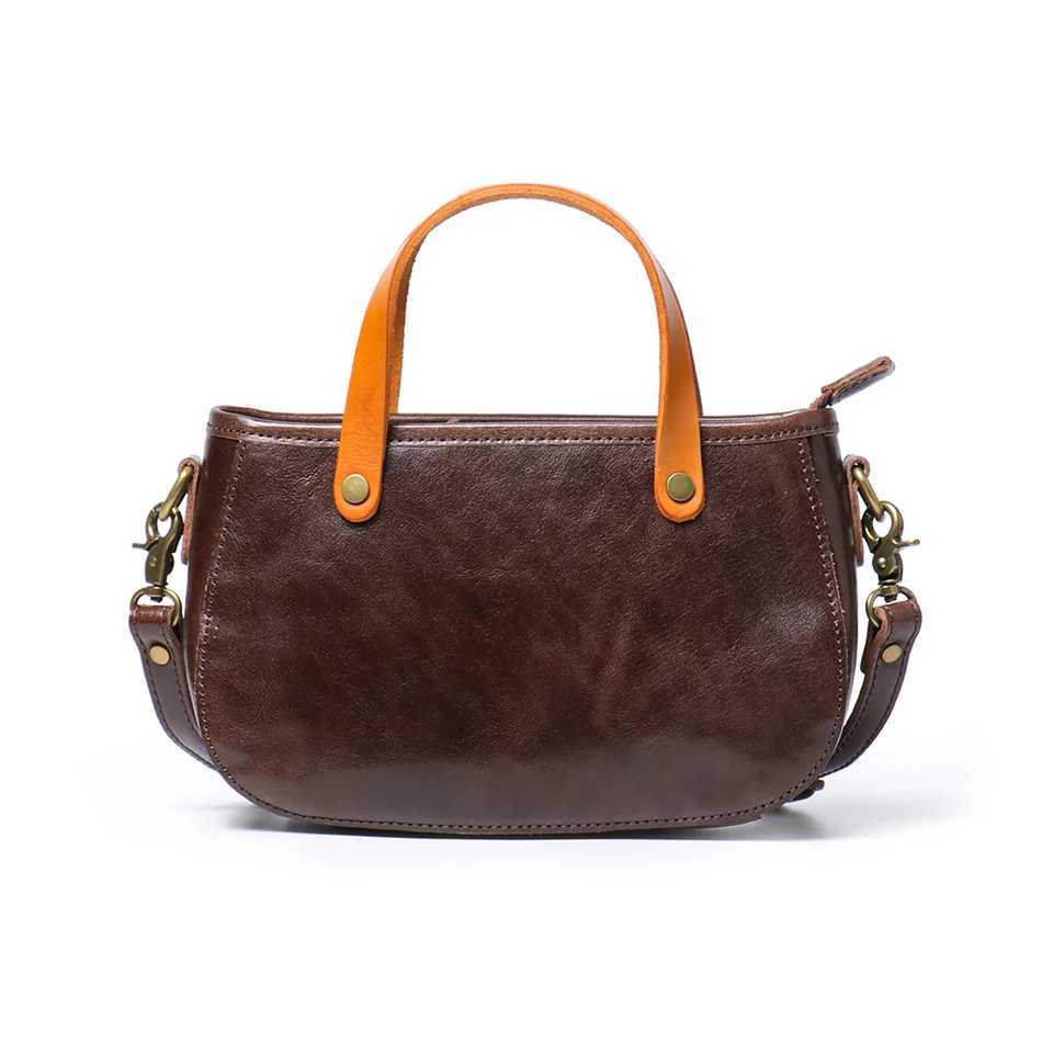 LUOKIR Vintage Womens Genuine Leather Handbag Fashionable Versatile Shoulder bag Multicolor Cowhide Crossbody Bag J251025