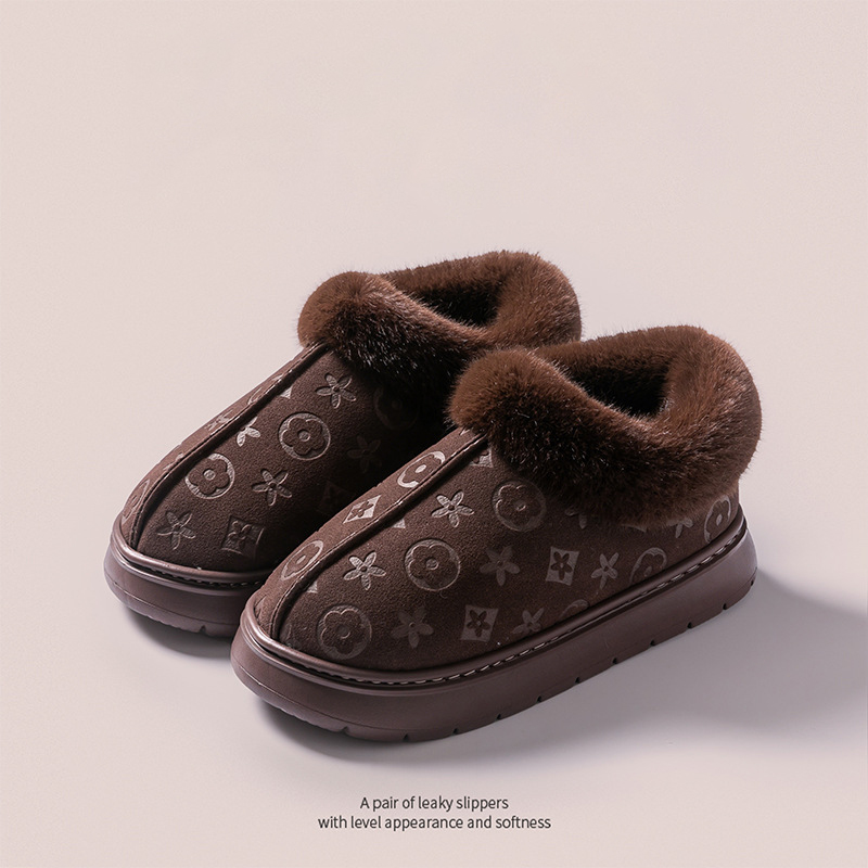 Designer shoes free shipping High quality home couple suede indoor anti slip home warm cotton mop for winter black grey khaki coffee