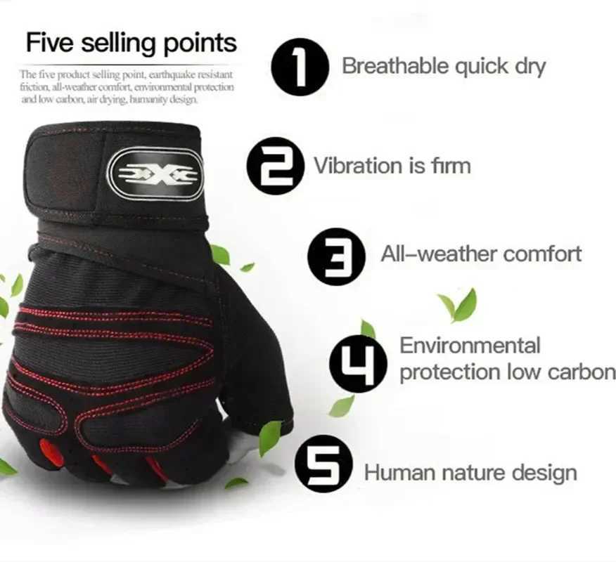 Outdoor Sport Gloves for Men Women Wrist Guard Fitness Gym Cycling Hiking Boxing Exercise Training Workout Long Wrist Fingerless J250922