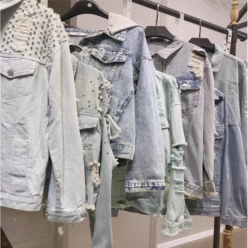 Style Denim Jacket For Women Loose Fit Plus Size Embroidery Diamond Stitching Korean Version Autumn Season Clothing 250122