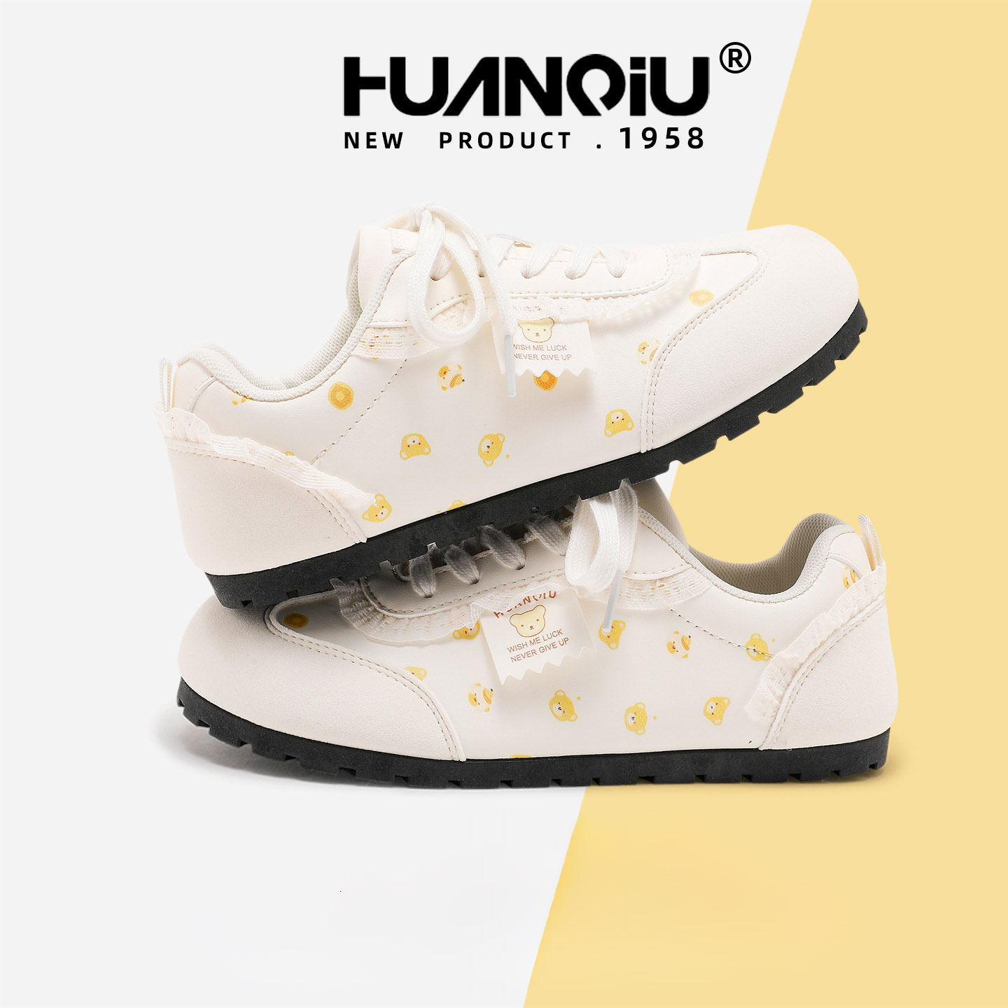 HUAN QIU Free shipping Designer Casual Shoes Board shoes women breathable versatile white shoes retro casual soft sole