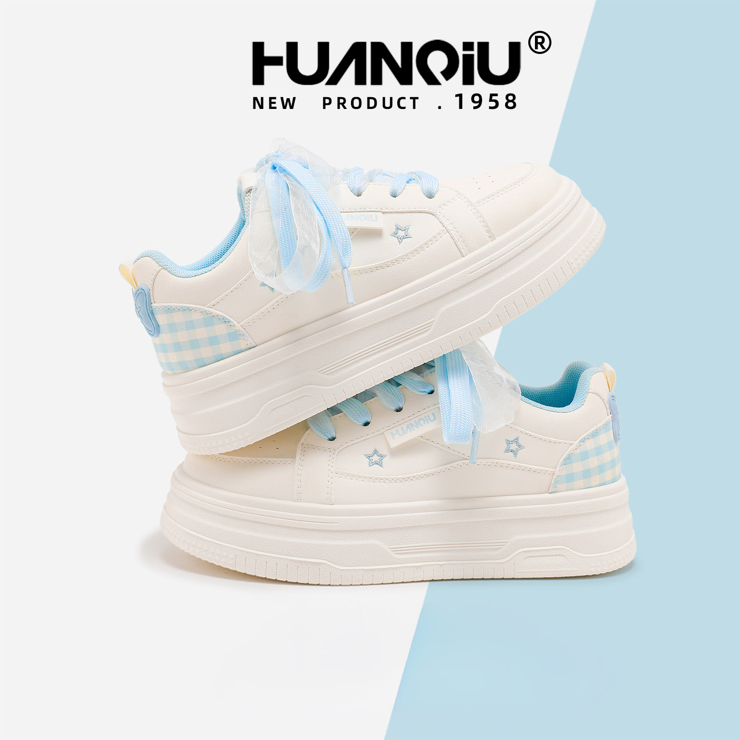 HUAN QIU Free shipping Designer Casual Shoes Thick soled board shoes women versatile fashionable casual breathable board shoes fashion