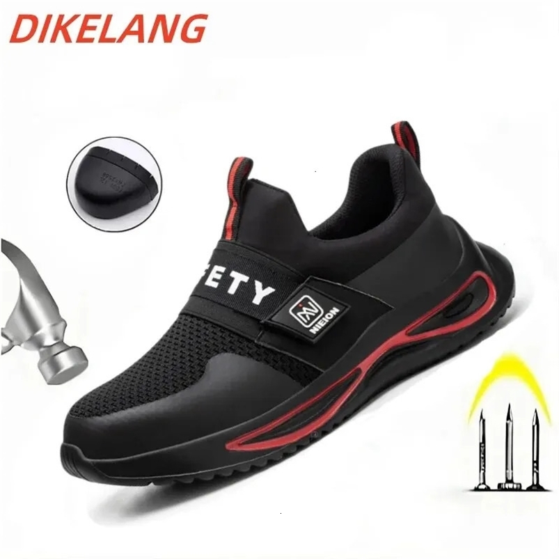 Man Safety Shoes Puncture-Proof Work Shoes Lightweight Breathable Casual Sneaker Women Protective 240703