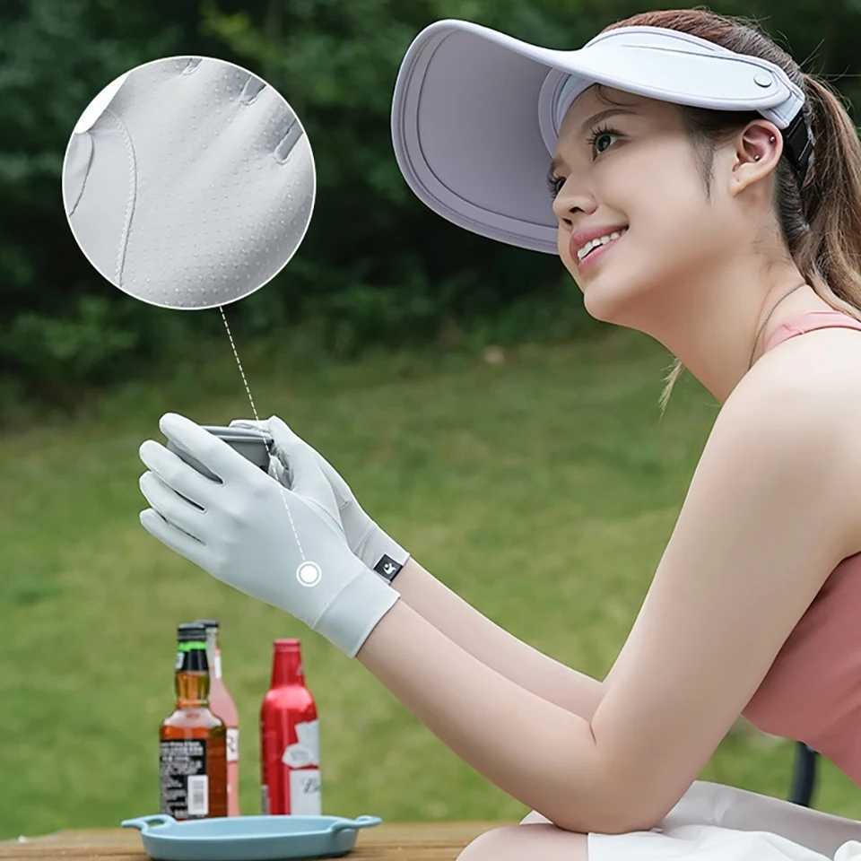 GTUBIKE Ice Silk Sunscreen Gloves Female Summer Spring Cycling Driving Running Sport Thin Elastic AntiUV Sun Protection Mittens J250922