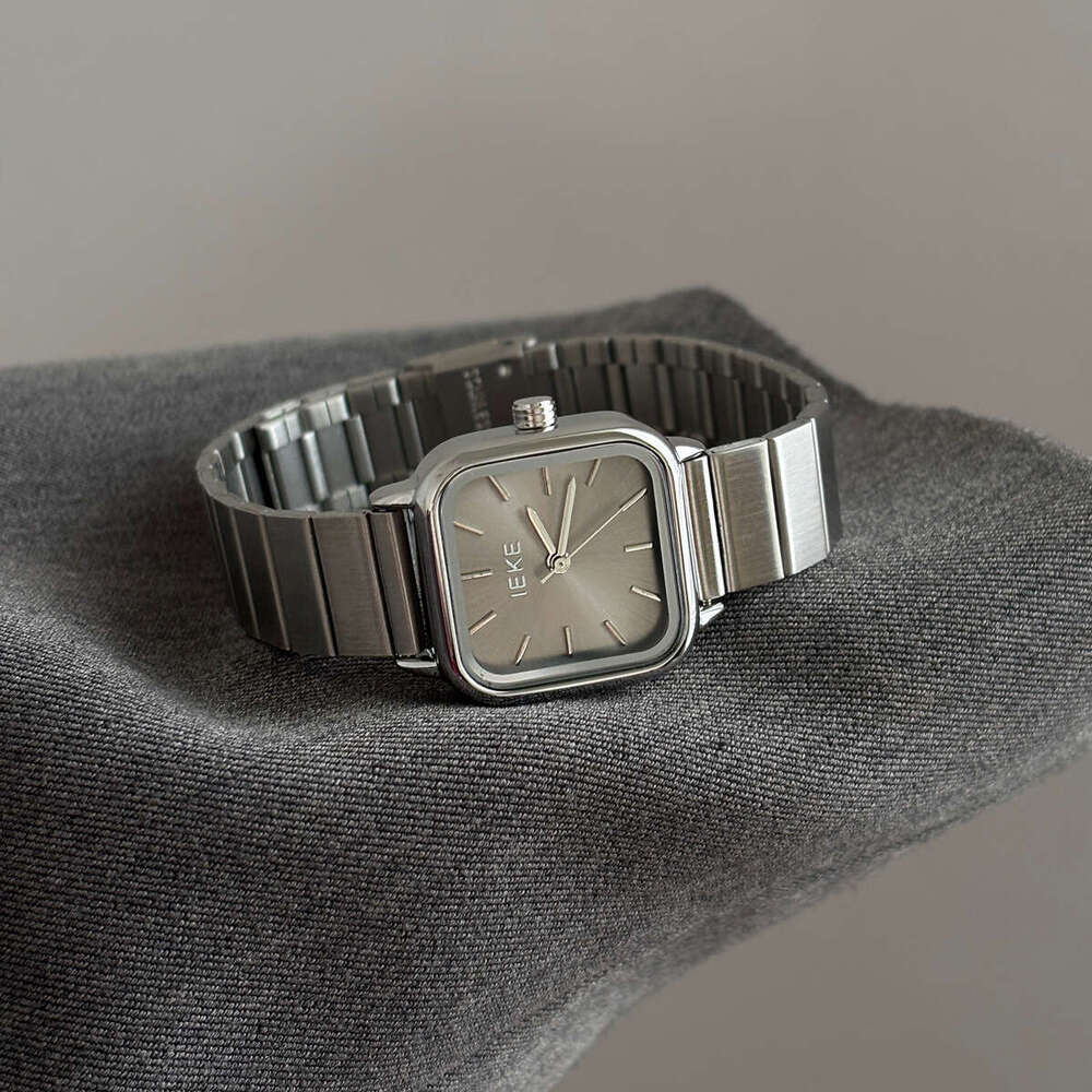 Designer Korean Style Niche Square Design Striped Light Luxury Watch Classic Minimalist Women's Wristwatch