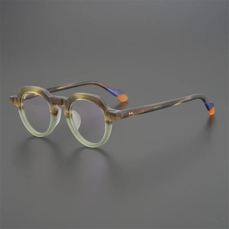 Niche frosted handmade glasses frame Retro art trend men women fashion eyewear Presbyopia optical prescription eyeglasses 240712