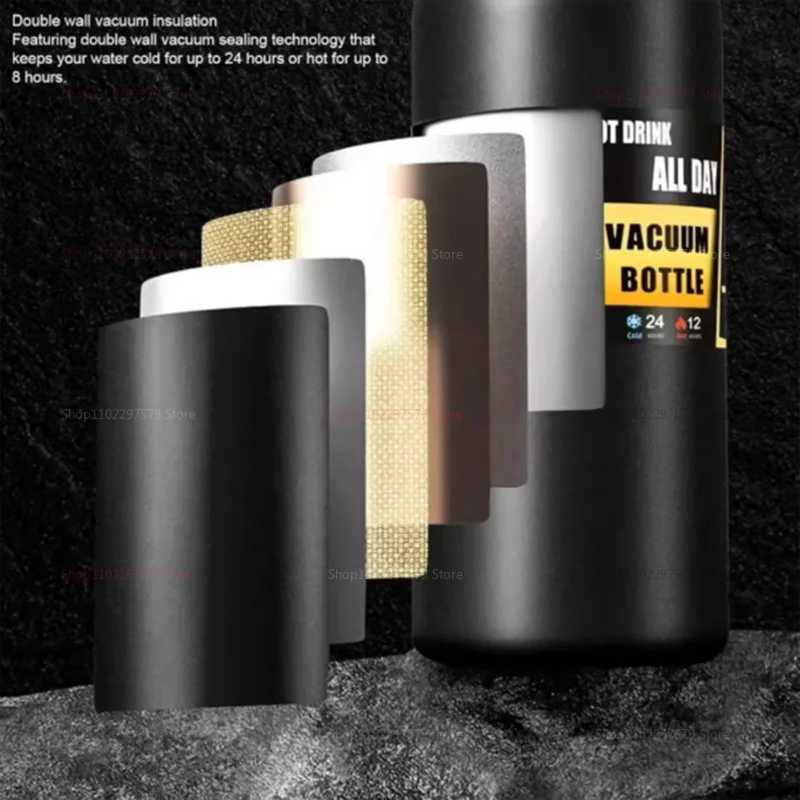 Stainless Steel Insulated Travel Mug 1000ml 1500ml Large Capacity Camping Cup Leakproof Thermos for Outdoor Car Kitchen New 2025 J250923