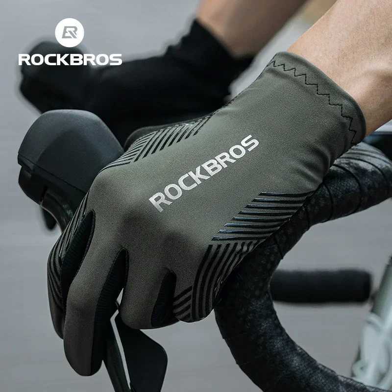ROCKBROS Summer Cycling Gloves Breathable MTB Road Bike Nonslip Gloves Touch Screen Spring Full Finger Motorcycle Riding Gloves J250922