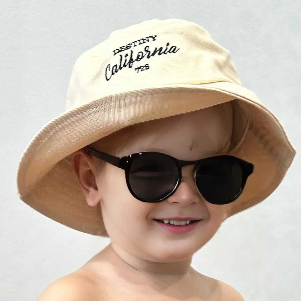 Baby Hat Cotton Outside Travel Beach Children Sunshade Cap For Boys Girls Kids Fisherman Bucket Hat Panama Hat 5052Cm Z251029