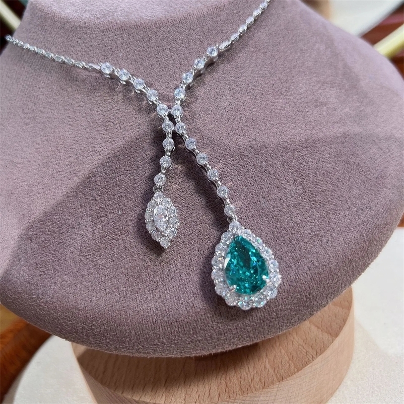 Vintage Diamond Necklace 925 Sterling Silver Party Wedding Chocker Necklace for Women Pendant Jewelry Gift 240625