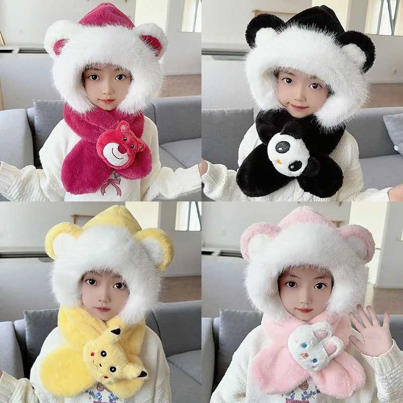 Cartoon Shaped Ear Protection Hats Boys Girls Kid Winter New Styles childrens Hats Scarves Gloves onepiece Hats Chapeau 4m832 Z251029