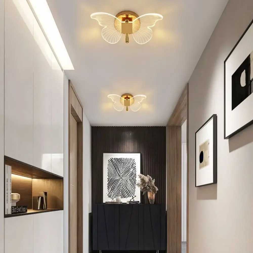 Metal Acrylic LED Butterfly Wall Lamp Modern Elegant Wall Light Sconces Tricolor Adjustment Creative Bedside Lamp C251124