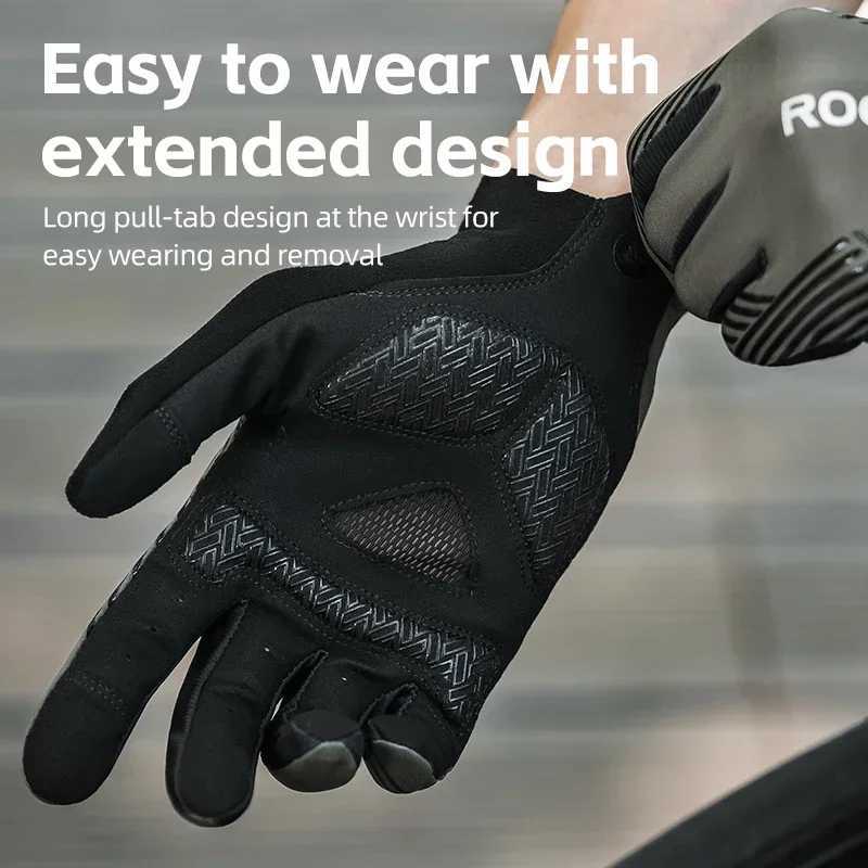 ROCKBROS Summer Cycling Gloves Breathable MTB Road Bike Nonslip Gloves Touch Screen Spring Full Finger Motorcycle Riding Gloves J250922
