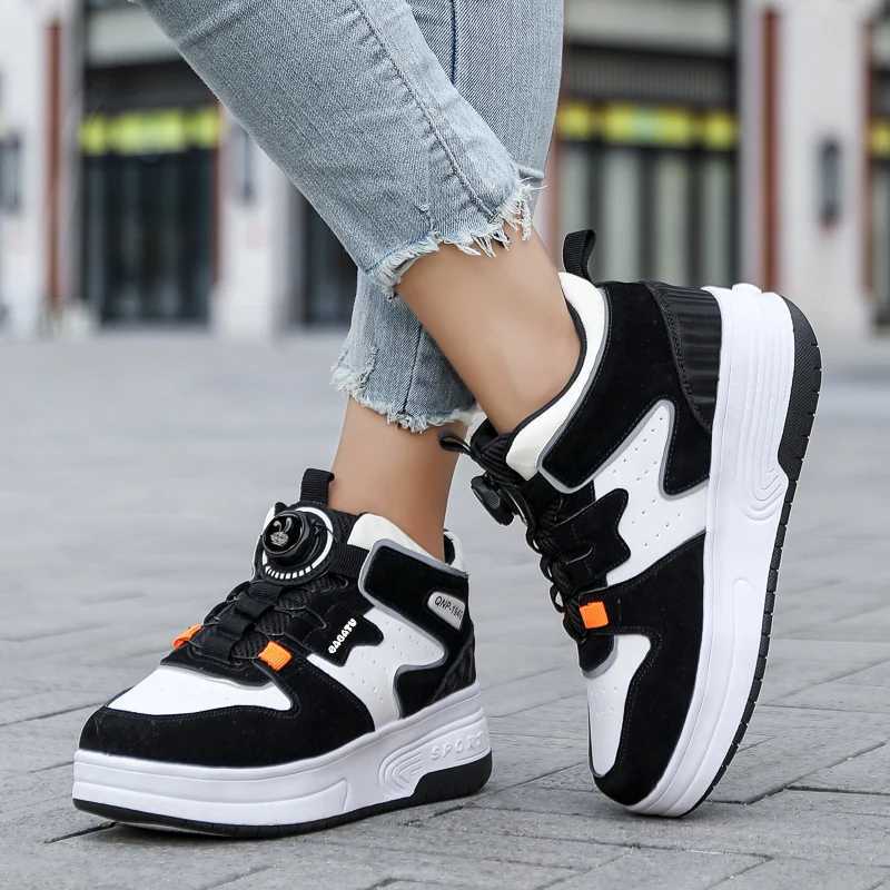 Children Junior Roller Skate Shoes Kids Sneakers with Two Boys Girls Wheels Shoes Running Adult Casual Boys Shoes size 3142 J250923