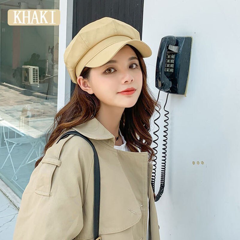 Berets Womens Street Style British Style Beret Womens Sunscreen Art Retro Painter Travel Octagonal Hat 230511