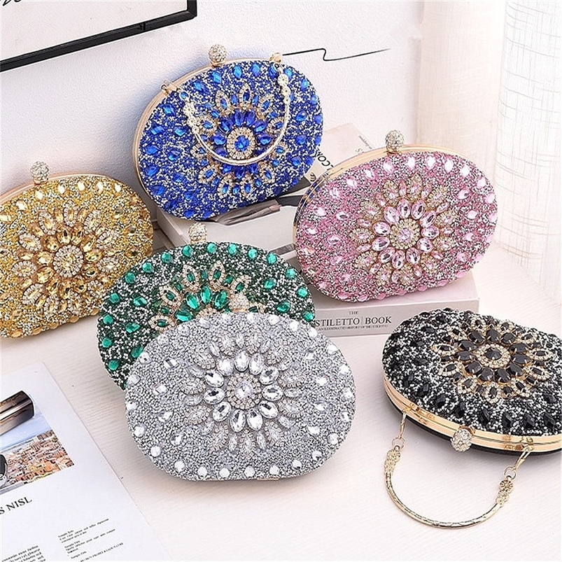 Evening Bags Bling Evening Purse Crystal Diamond Women Dinner Clutch Bag Fashion Banquet Wedding Party Shoulder Handbag Money Bags 230826