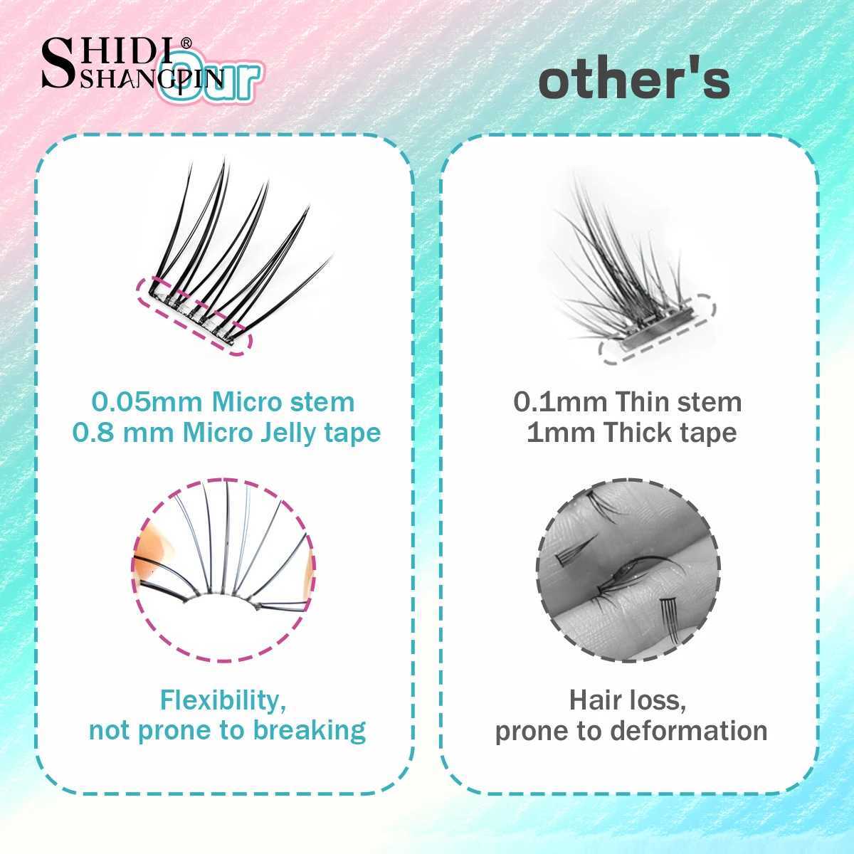 SelfAdhesive Eyelashes DIY False Lash Clusters Free Glue Anime Fluffy Natrual Soft Faux Cils Mix Styles Korean Makeup Easy Wear C250923