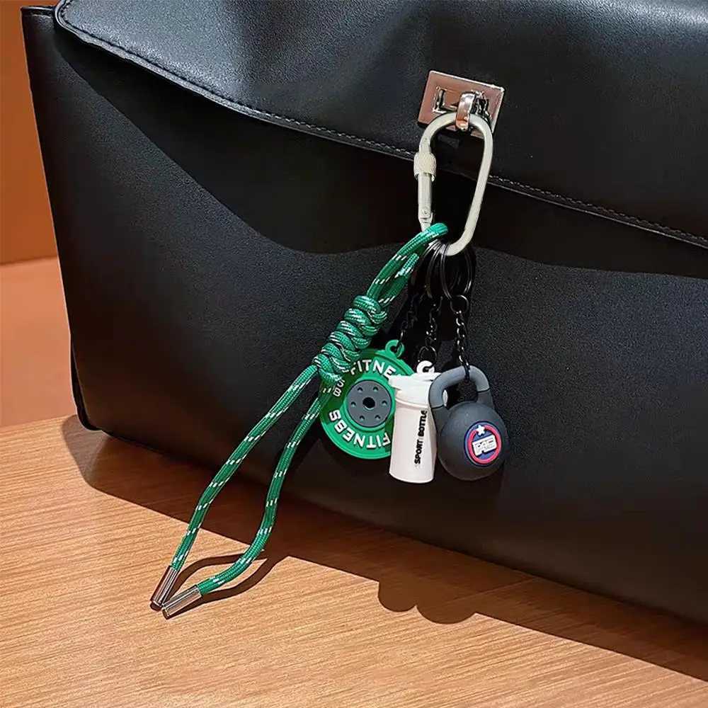 HOT Sports Fitness Mobile Phone Lanyard Gym Series Key Chain Creative Trendy Accessory Gifts Handmade Rope Keychain Bag Charms D250923