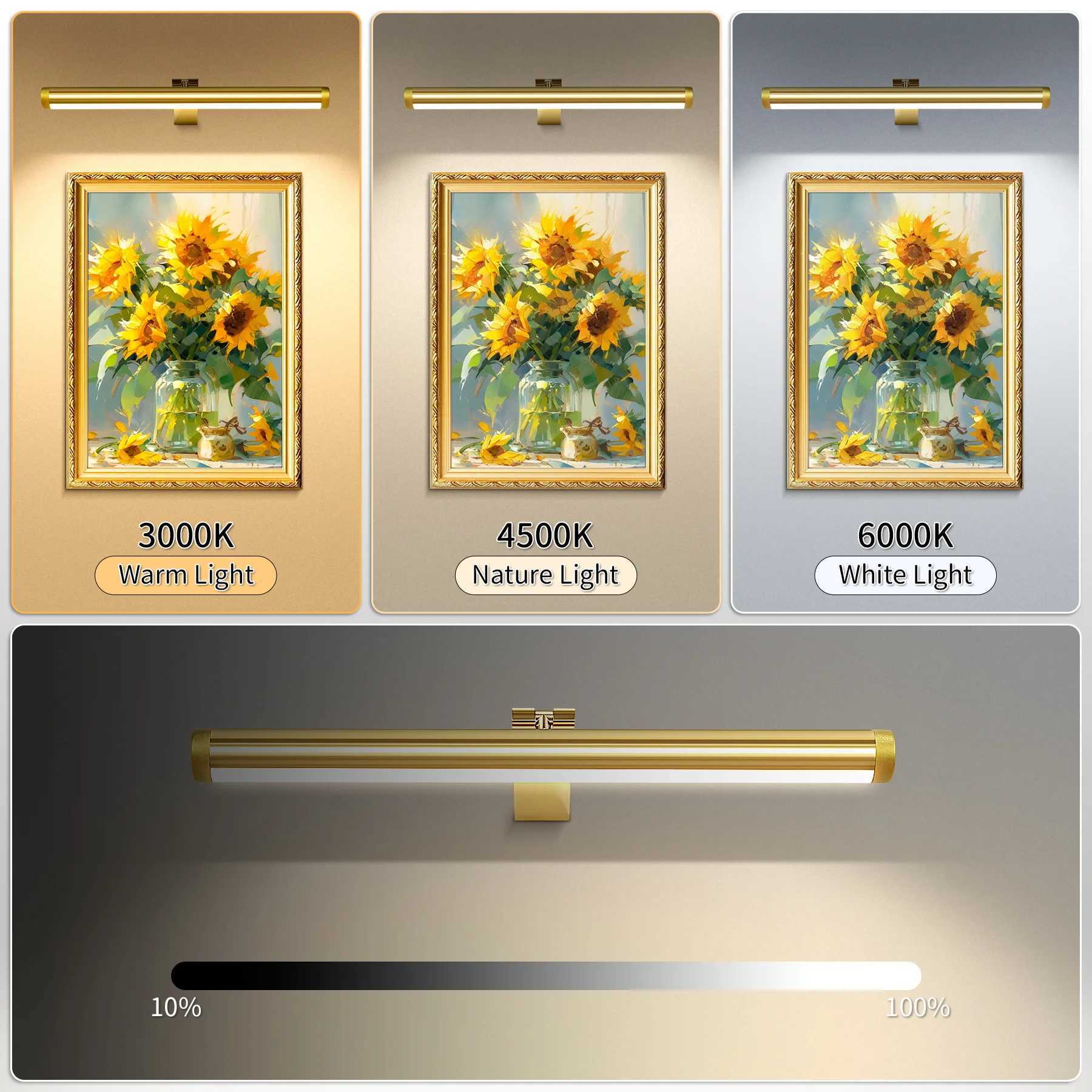 Remote Control LED Wall Light Dimming Touch Mirror Wall Lights Aluminum USB Charging Painting Picture Lamp LED Mural Spotlights C251124