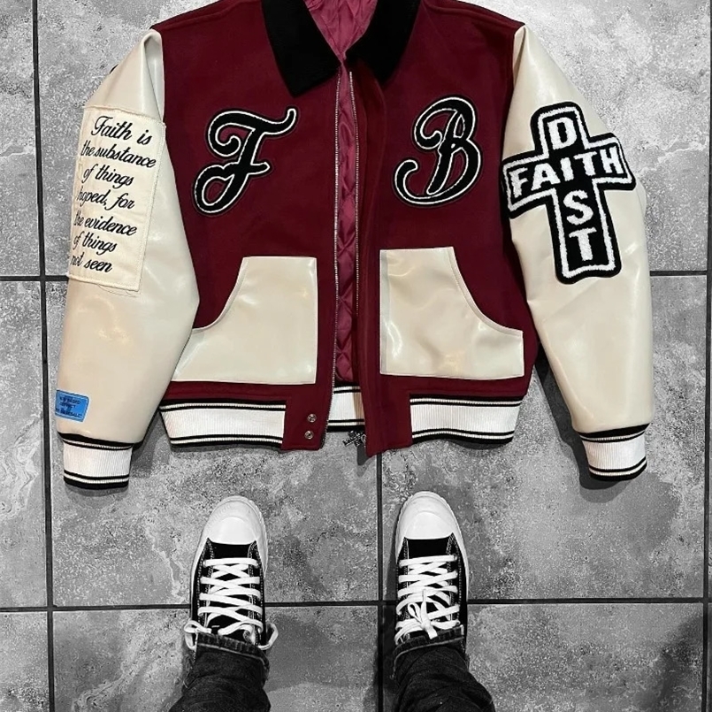 Y2K Harajuku Fashion Letters Flocking Embroidered Baseball Uniform Men High Street Retro Hiphop Casual Jacket Couple 240827