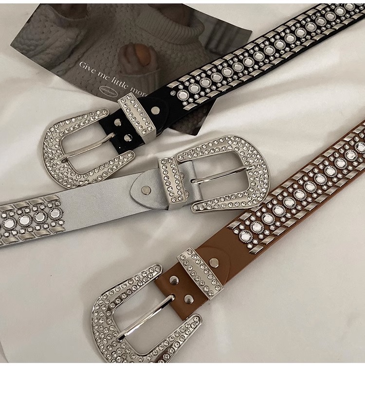 Designer Belt Cowhide Belts Woman Men Leather Belts Crystal Belt Strap Luxury Women Chain Belt Buckle Fashion Pin Buckle Belt With Strap A960