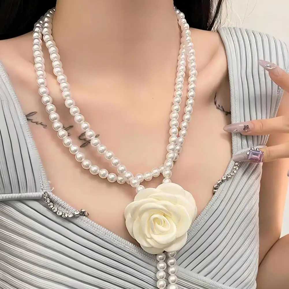 Fashion Women Waist Chain Elegany Camellia Decor Faux Pearl Belt Floral Design Single Layer Adjustable Waist Belt Outfit Accessories1 D250923