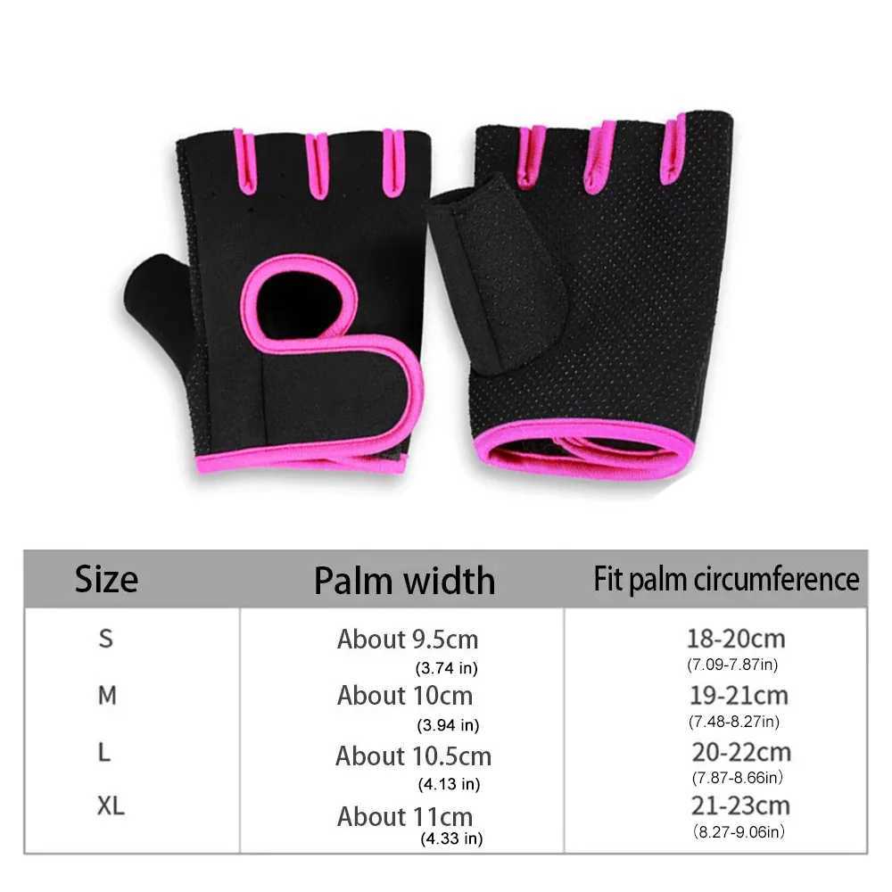 1 Pair Unisex Adjustable Sports Gloves with Antislip Silicone Dots for Weightlifting Cycling Squat J250922