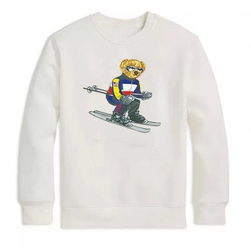 Designer Y2K Bear Printed Couple Hoodie Casual Long Slve Round Neck Trend Pullover Pure Cotton Hip Hop Embroidery Cartoon Knitted Tops Autumn Winter L