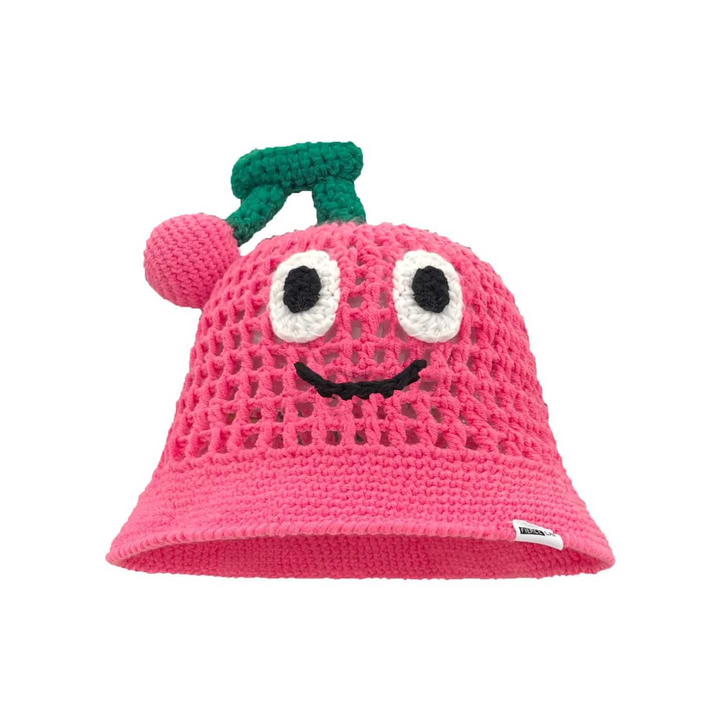 Cute Cherry Woolen Hat Hugger Toque Cap Stocking Head Watch Children Summer Women Girl crocheted Fisherman 8M68 Z251029