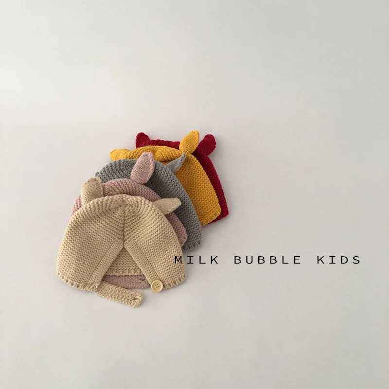02 Years Baby Hat Autumn Winter Ear Rabbit Knitted Kids Hat Infant Girls Baby Boys Cute Wool Hat Baby Accessories Newborn Z251029