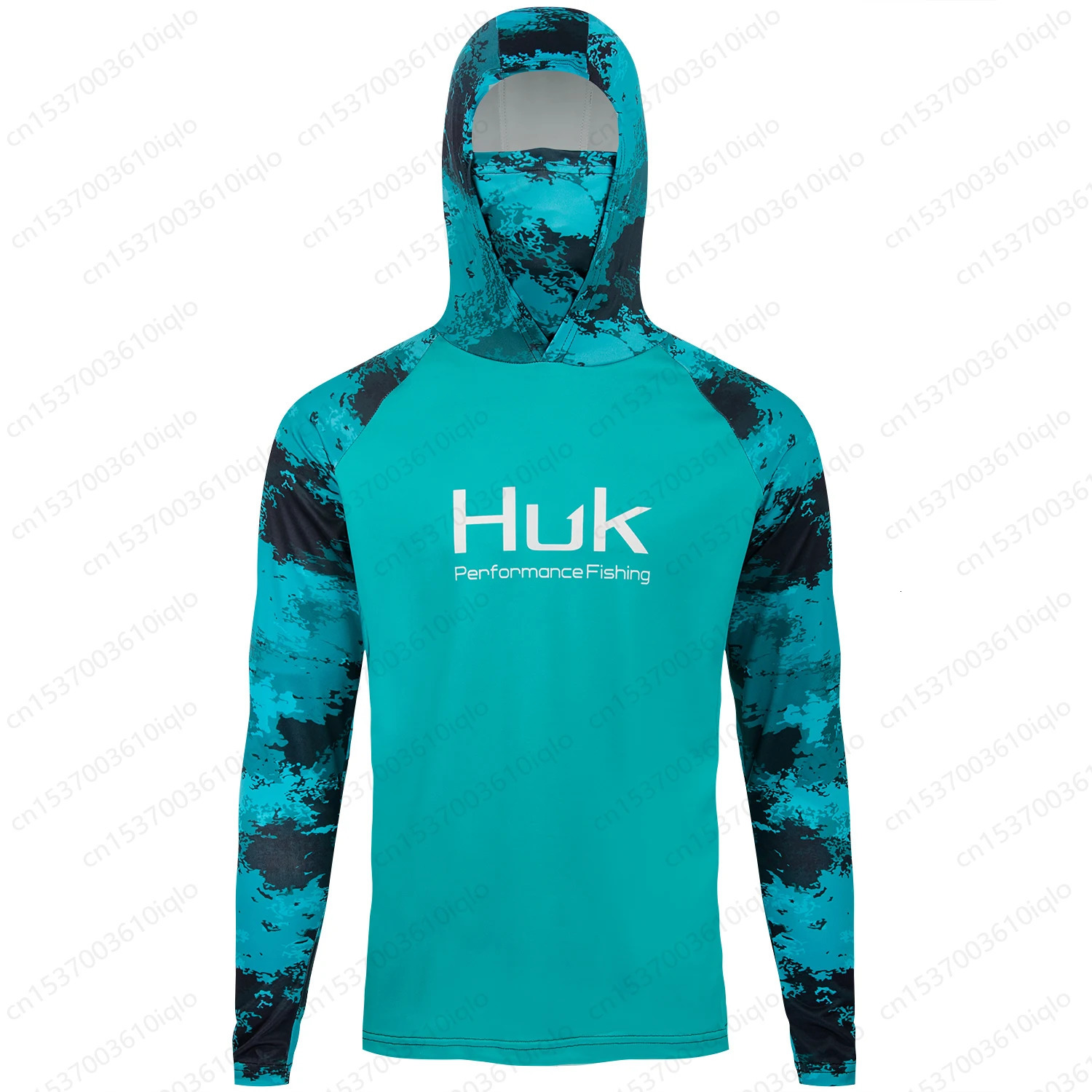 HUK UPF 50 Long Sleeve Hooded Face Cover Fishing Shirts Quick Dry Sweatshirts Breathable UV Protection Men Fishing Jerseys 251009