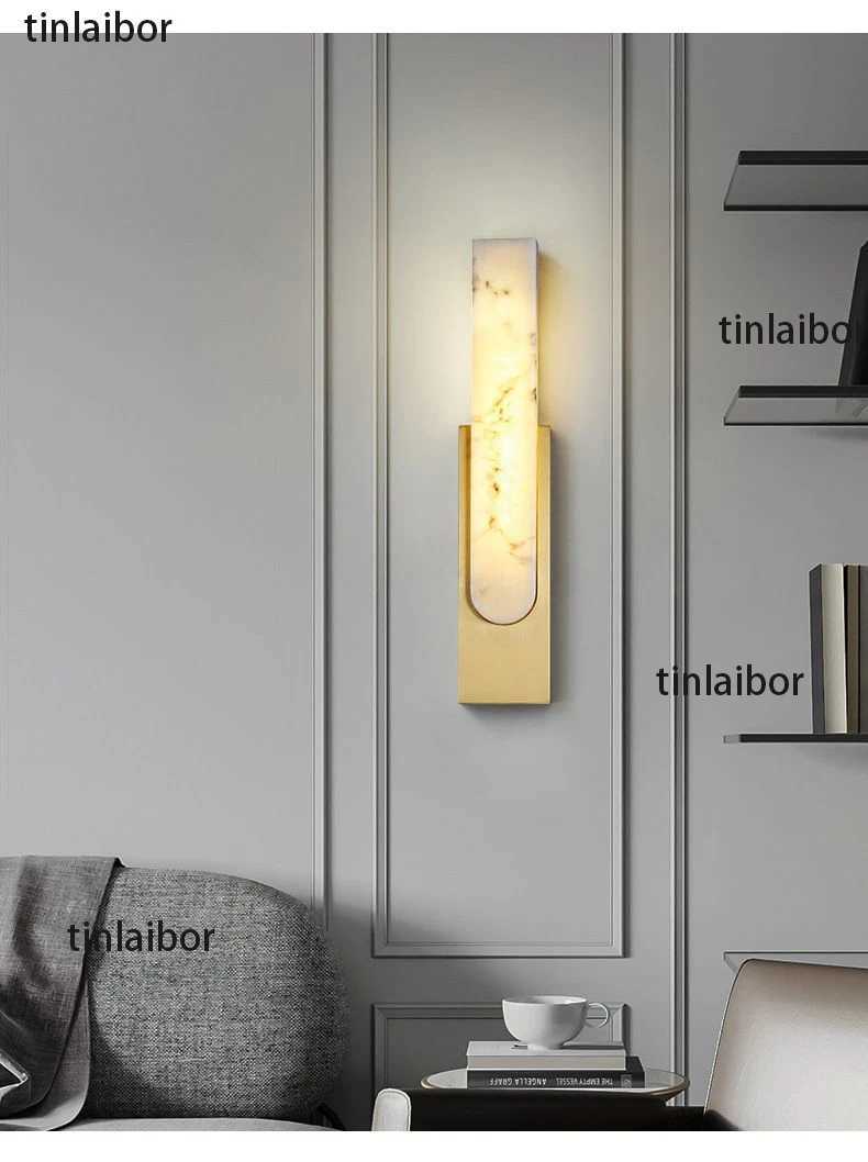 Spanish simulation marble Wall lamp Minimalist Bedroom Background wall Bedside lamp light luxury living room Wall light C251124