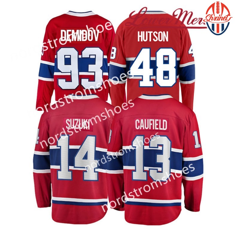 outdoorgearlab 2025 New Top Stitched Ice Hockey Jerseys Montreal 93 Demidov 13 Caufield 48 Lane Hutson 14 Suzuki Wholesale Jerseys