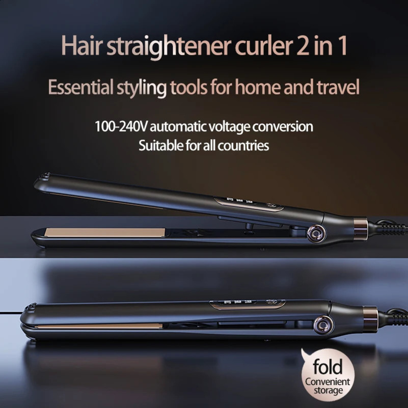 Family and travel must have a straightener 2-in-1 curling iron straightener and automatic pressure change hair styling tool 241021
