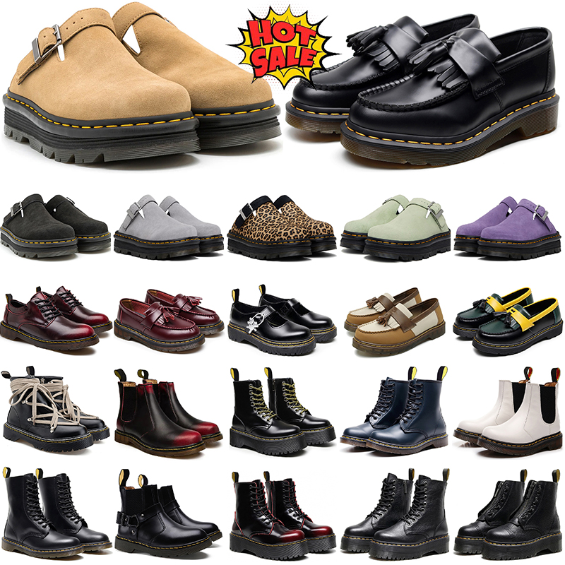 designer boots for womens,winter leather cowboy ankle boots, ladies outdoor platform martin boots in navy green brown white black