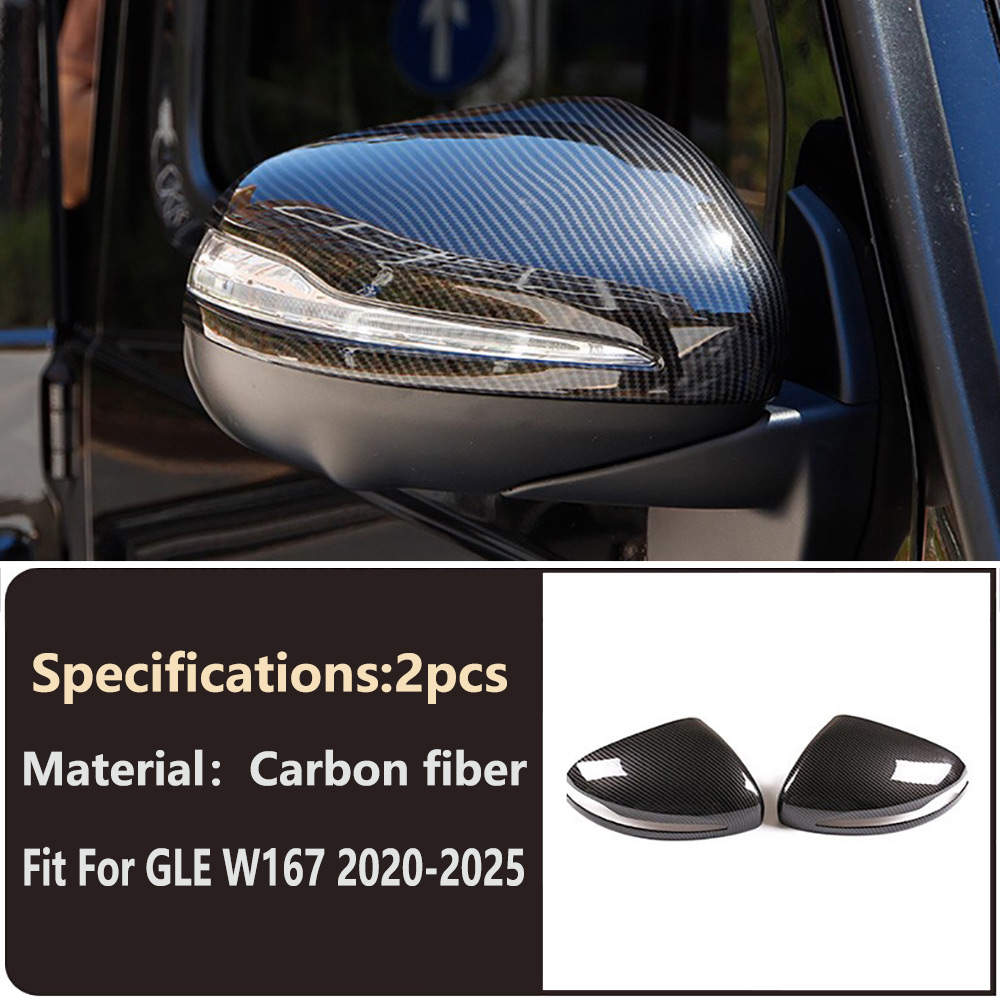 Car Carbon Fiber Side Rearview Mirror Cover Wing Mirror Cap Decoration for Mercedes Benz G Class W464 G63 AMG 2019-2025 GLE W167 GLS X167 450 53 63 Ex