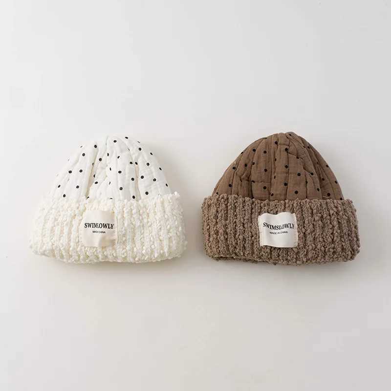 Winter Thick Plush Baby Hat Cute Dot Warmer Baby Boys Girls Cap Beanies Soft Toddler Kids Ear Protection Hats Z251029