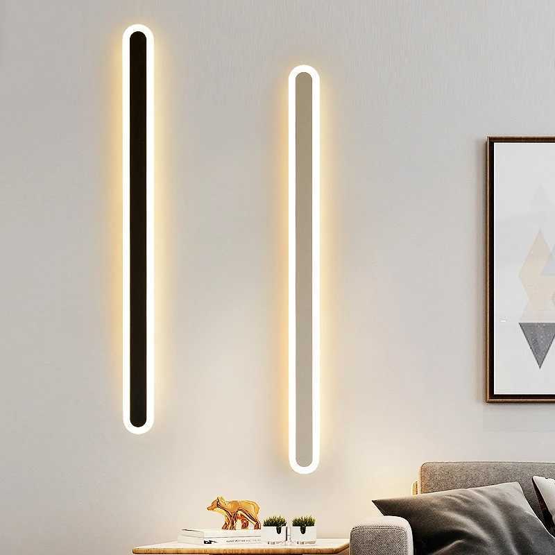 Modern Dimmable LED Linear Wall Light Smart APP Remote Control Long Strip Bar Light Bedroom Living Room Background Sconce Lamp C251124