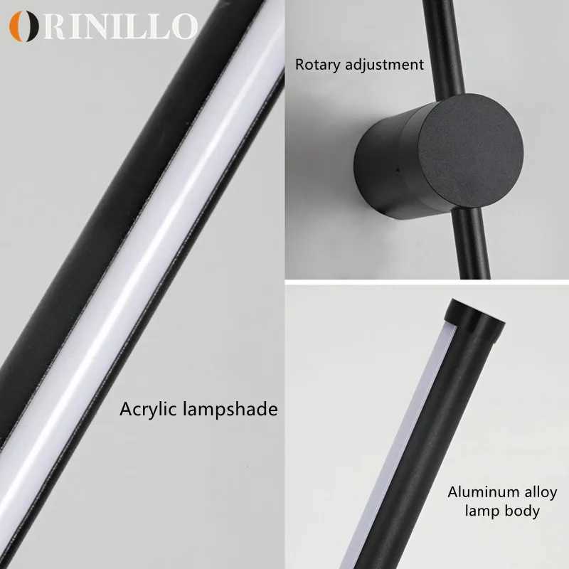 Modern minimalist led rotating wall lamp indoor long wall lamp living room bedroom background wall lamp C251124