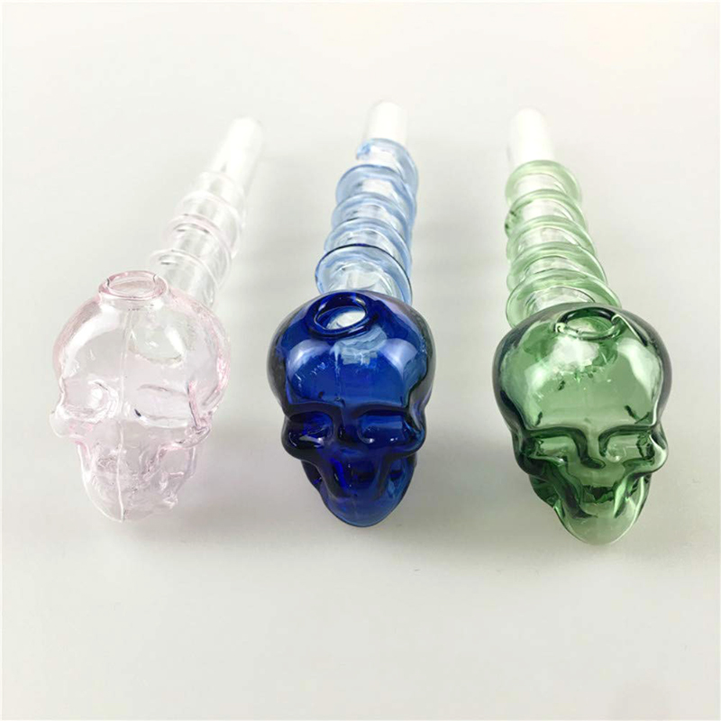 4.7 Inches Skull Glass Oil Burner Pipes 12cm Skull Bowl Smoking Pyrex Glass Water Hand Pipe Oil Bong Smoke Accessories