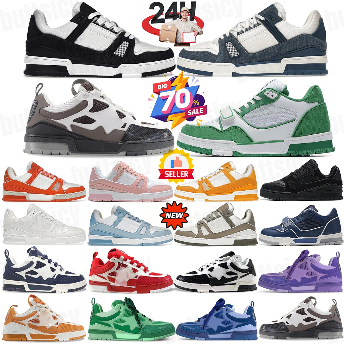 Designer Sneakers Men Women Leather Mesh Trainers Casual Shoes White Green Red Blue Black Yellow Baby Blue Navy Vintage Jogging Walking shoes Outdoor Fashion