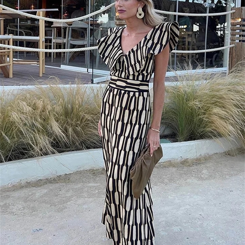 Fashion Printed Lotus Collar Flying Sleeve Top High Waist Tight Skirt Suit Ladies Elegant Skirts Set Women Vacation Outfits 240826