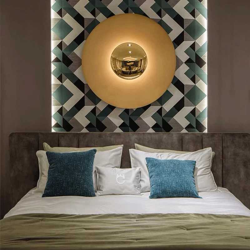 Indoor Modern Minimalist Designer LED Lamp Porch Bedroom Bedside Lighting Decoration Round Background Creative UFO Wall Sconces C251124