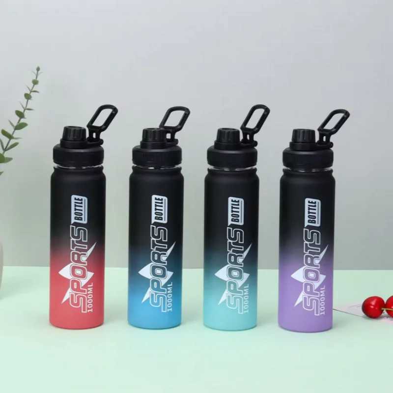 1 Litre Sports Water Bottle Leak Proof Colorful Plastic Cup Drinking Bottle for Outdoor Travel Portable Gym Fitness Jugs J250923