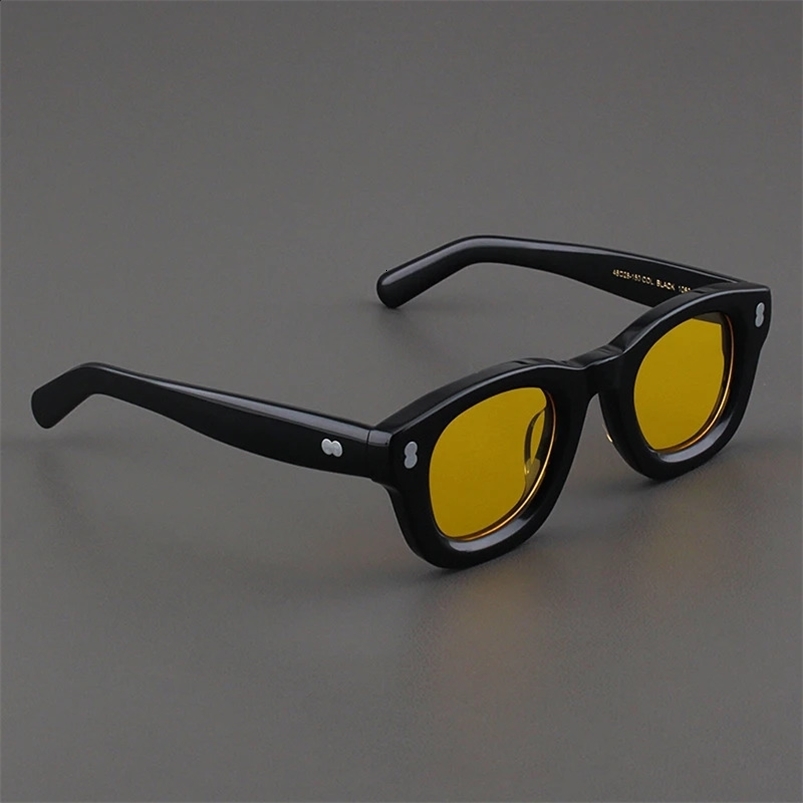 Men Sunglasses Fashion Retro High Quality Thick Acetate Round UV400 Outdoor Handmade Women er SUN GLASSES 240909