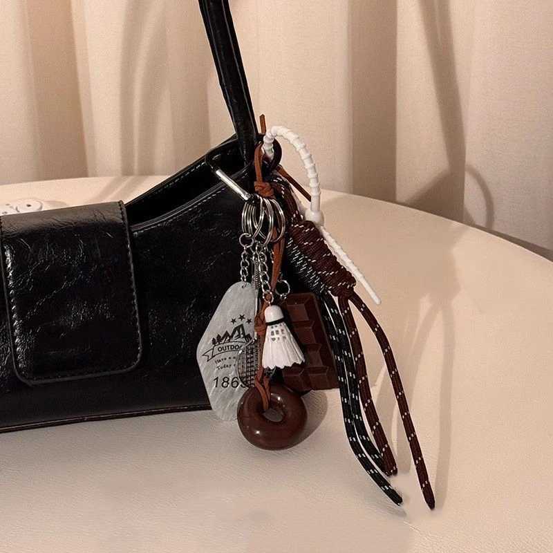 2025 New Premium Bag Badminton Pendant Alkali Water Bread Chocolate Hand Rope Hanging Rope Bag Hanging Keychain Accessories D250923
