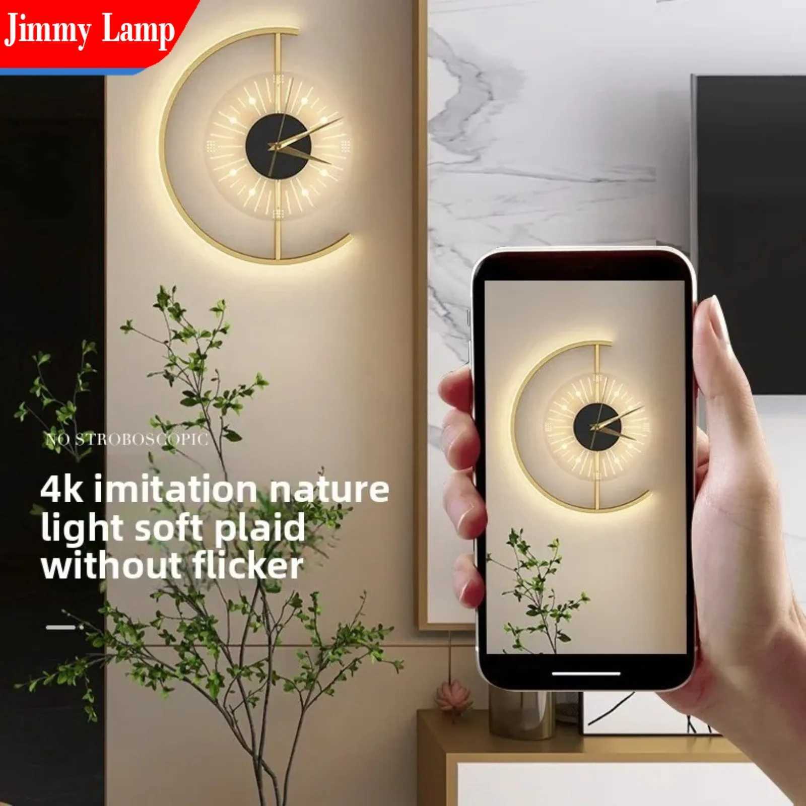 Jimmy Modern LED Clock Watch Wall Lamp for Bedroom Living Dining Room Aisle Porch Home Indoor Lighting Sconce Decor Fixture C251124
